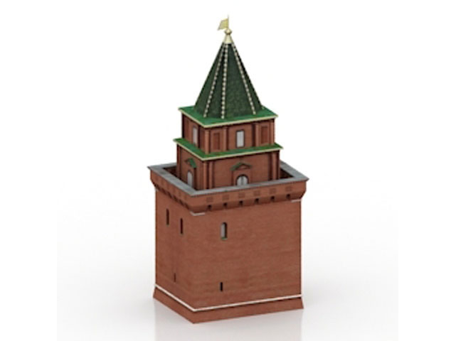 Free Tower Petrovskaya Kremlin N65 3D model For Architecture 3Ds Max Model Download